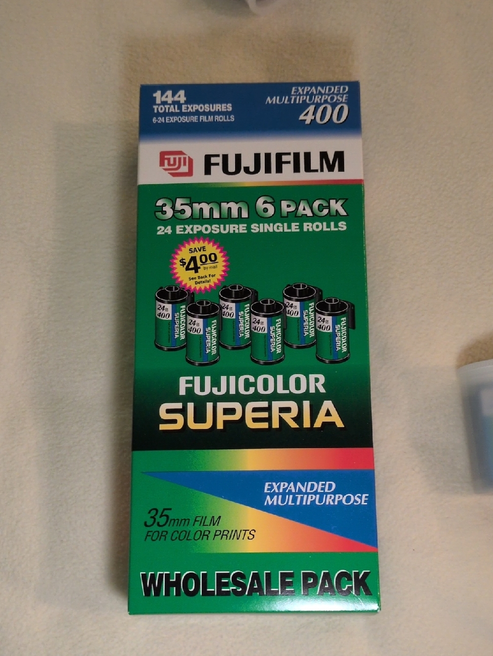 fujifilm fujicolor superia expired film six pack unopened in box.